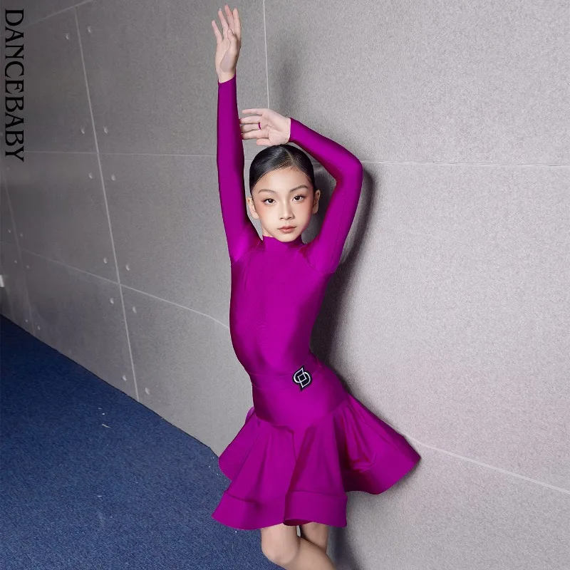 Customized Dancebaby Latin Dancewear Rumba Chacha Cowboy Samba Bullfighting Dance Competition Regulations Dress for Girls' D93