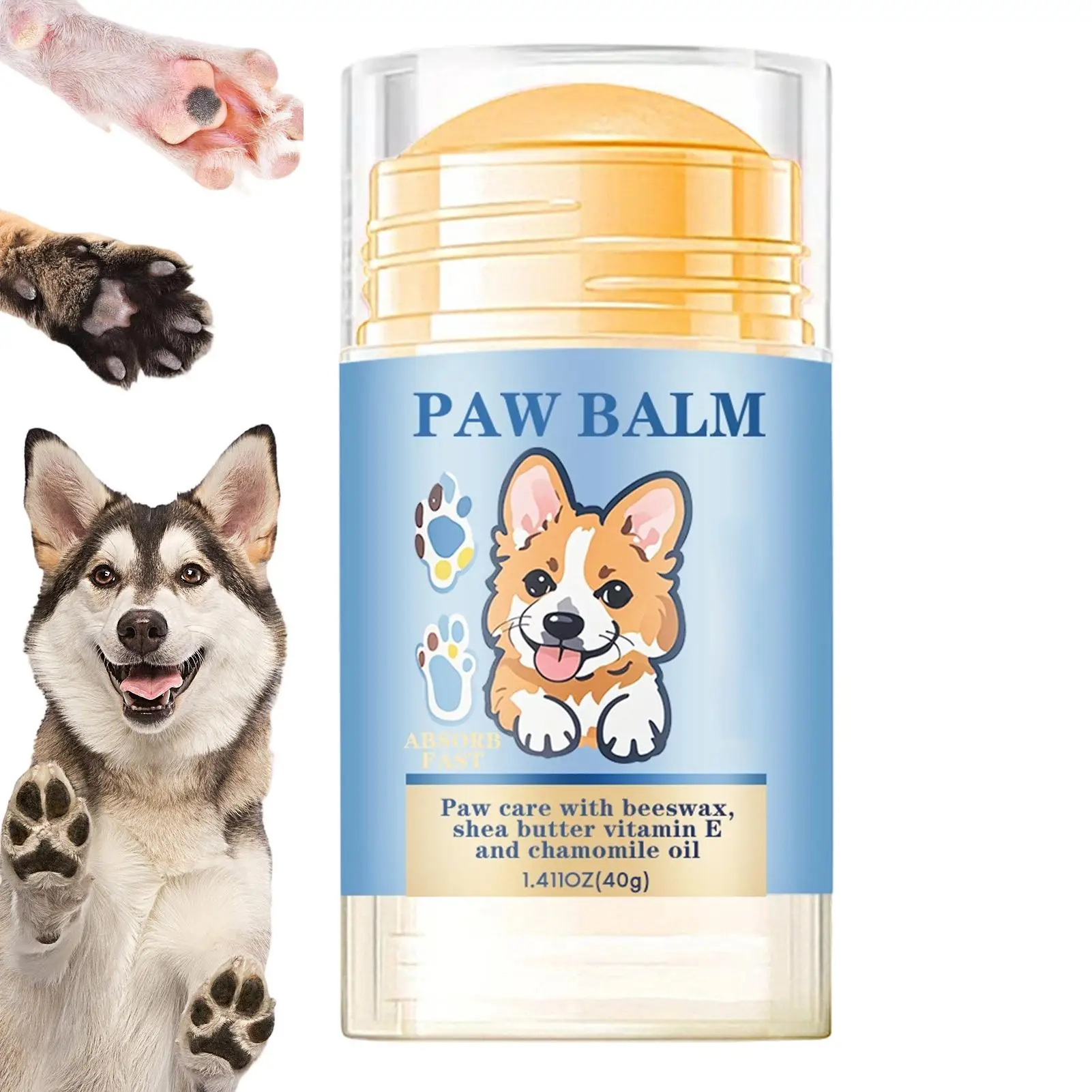 Bálsamo Natural Calmante para Patas de Perro, Crema Segura para Lamer, Bálsamo para Patas de Gato, Humectante para Pies, Cuidado de la Piel Seca y Agrietada para Gatos, Cachorros y Mascotas en Invierno