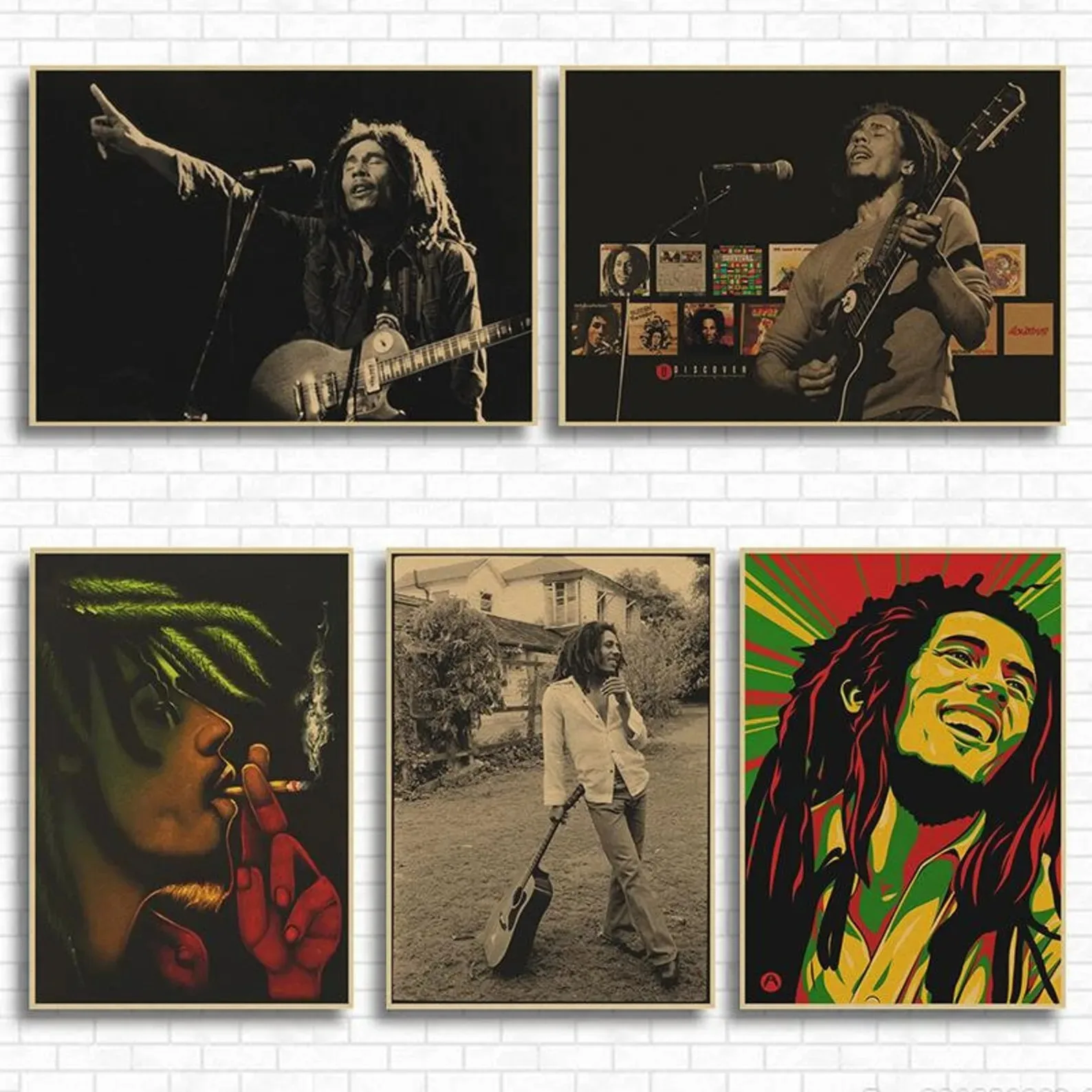 Bob Marley Retro Singer Rock Reggae Art Home Mural Decoration Music Album Canvas Aesthetics Room Decoration