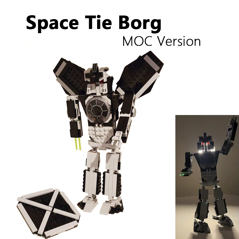 372PCS Space Star Moive Treks Star Fantastic Robotics MOC Tie-Borg TIE Fighters Building Blocks Assemble DIY Bricks Toys Gifts