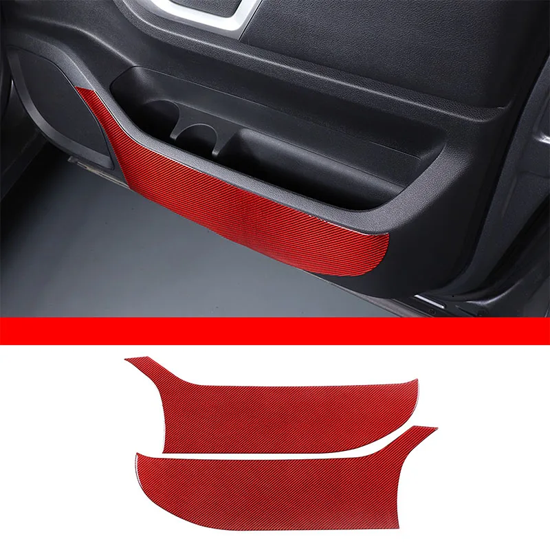 

For 16-23 Nissan Titan Car Front Door Anti-kick Panel Decorative Sticker Soft Carbon Fiber Interior Accessories