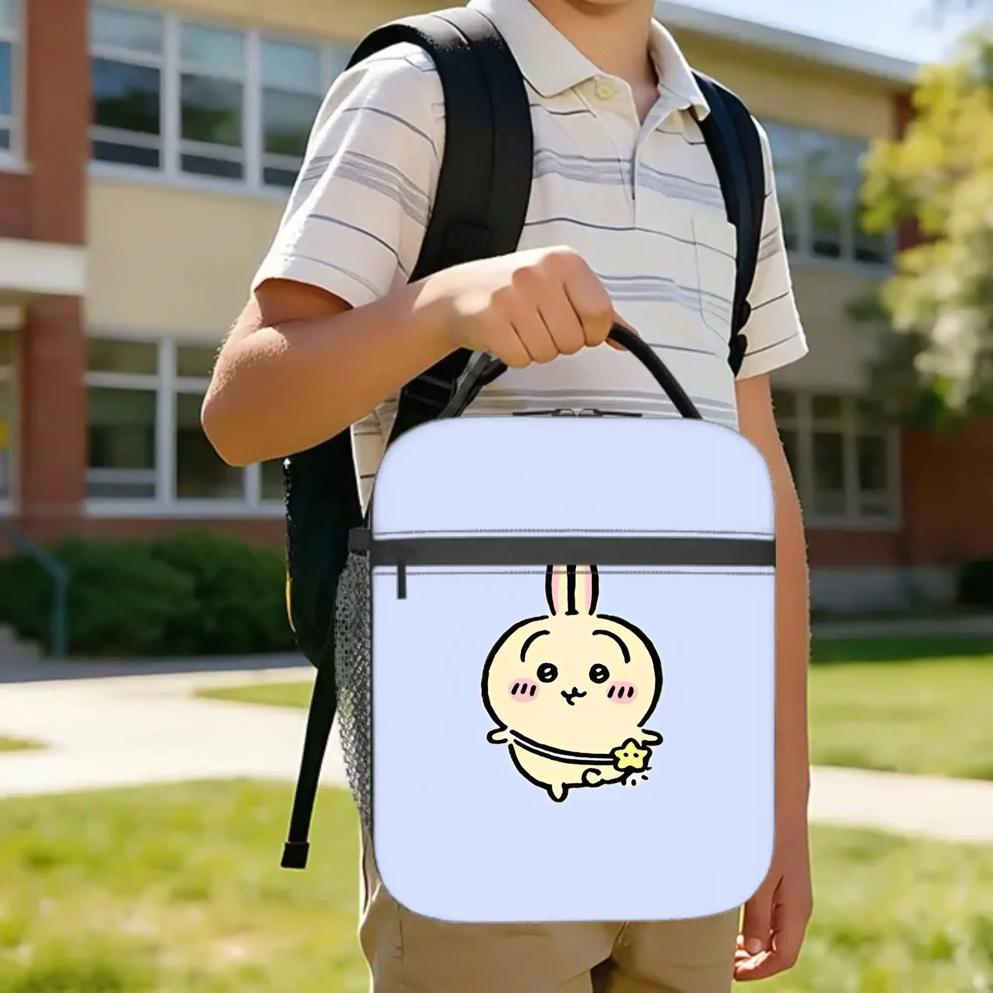 Kawaii Chiikawas Insulated Lunch Bag Cooler Bag Reusable,Meal Container Cute Cartoon Portable Tote Lunch Box Food Handbags