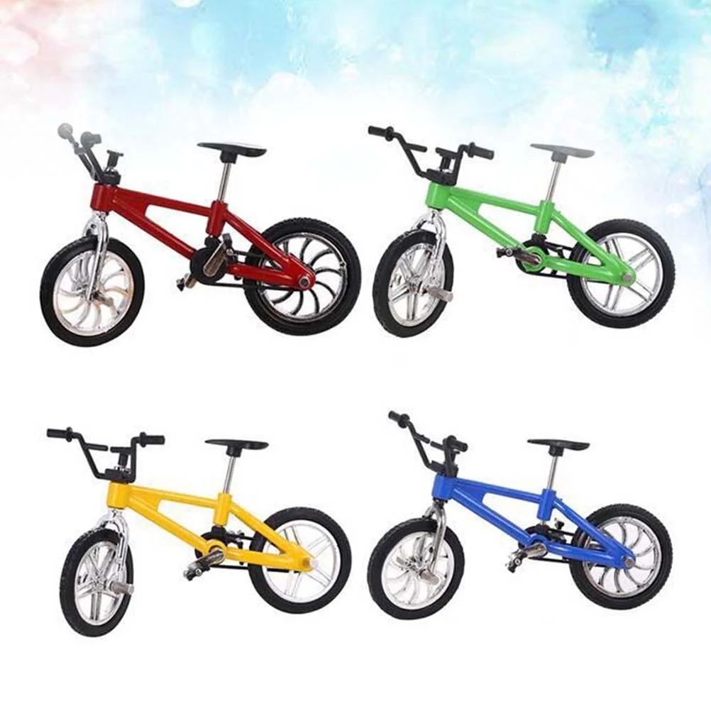 4個入り 合金製 マウンテンバイク 1/18スケール リアルなミニフィンガーバイク 子供向けギフト 賞品 装飾 コレクション フィンガーバイク