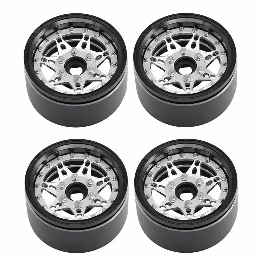 

4PCS Aluminum 1.9 Inch Beadlock Wheels Rim Adjustable Offset Wheel Hub for 1/10 RC Crawler Car TRX4 TRX6 SCX10 GEN7 8 D90