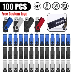 100pcs/lot Free Logo Usb Flash Memoria Stick Pen Drive 2.0 64GB 32GB 8GB Original Usb Flash Drive Gifts Pendrive Usb Key Flash