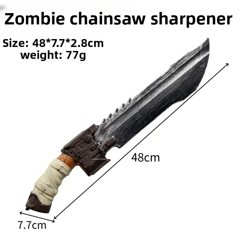 48cm/18.9in zumbi motosserra machado faca pu cosplay modelo adereços anime periféricos fontes de festa de halloween brinquedos colecionáveis ao ar livre