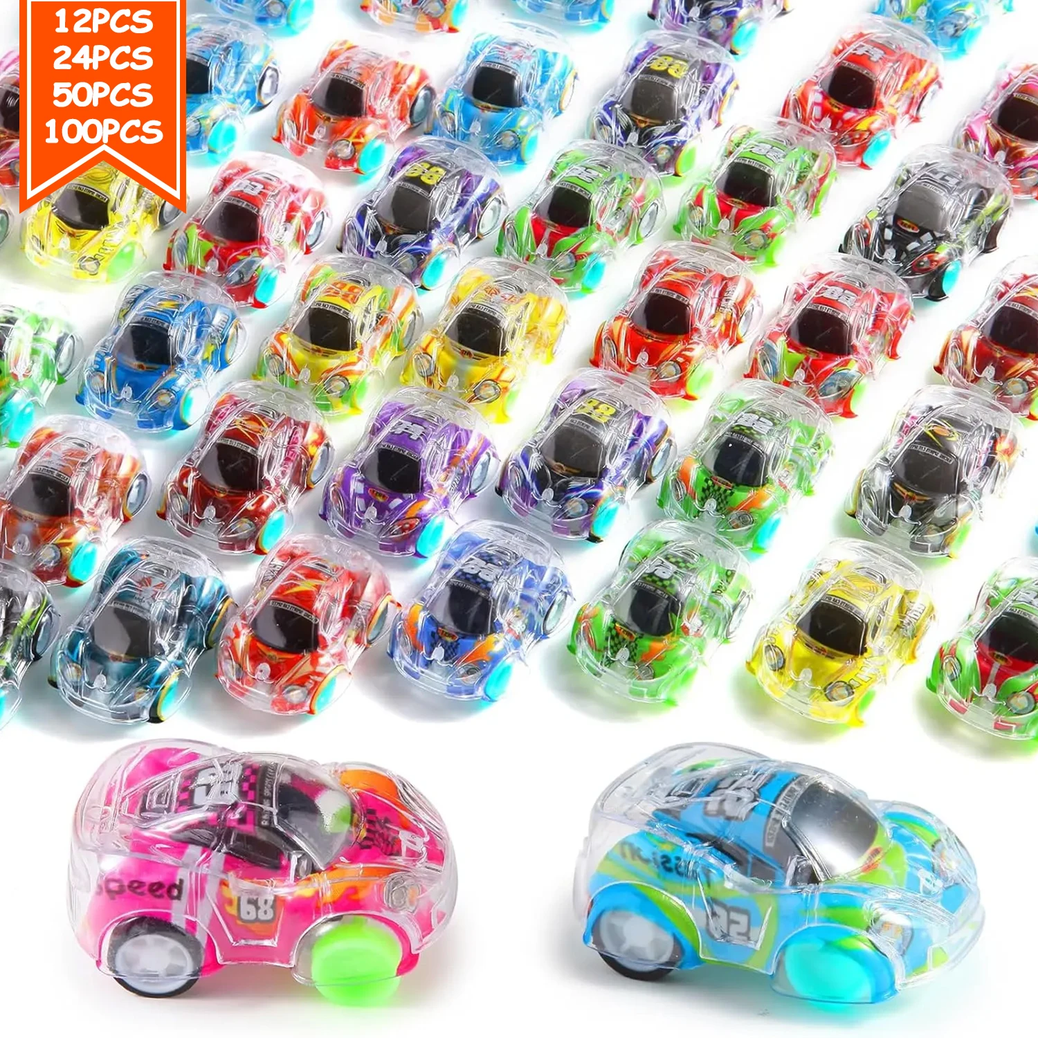 12/100Pcs Mini Pull Back Cars Set Pull Back Racing Vehicles for Kids Toddlers Pinata Fillers Goodie Bag Stuffers for Boys Girls