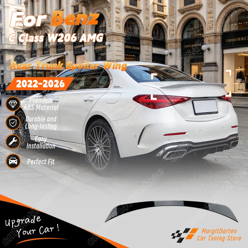 For Mercedes-Benz C Class W206 2022 2023 2024 2025 2026 Car Rear Trunk Spoiler AMG Style Vehicle Rear Wing Body Modification Kit