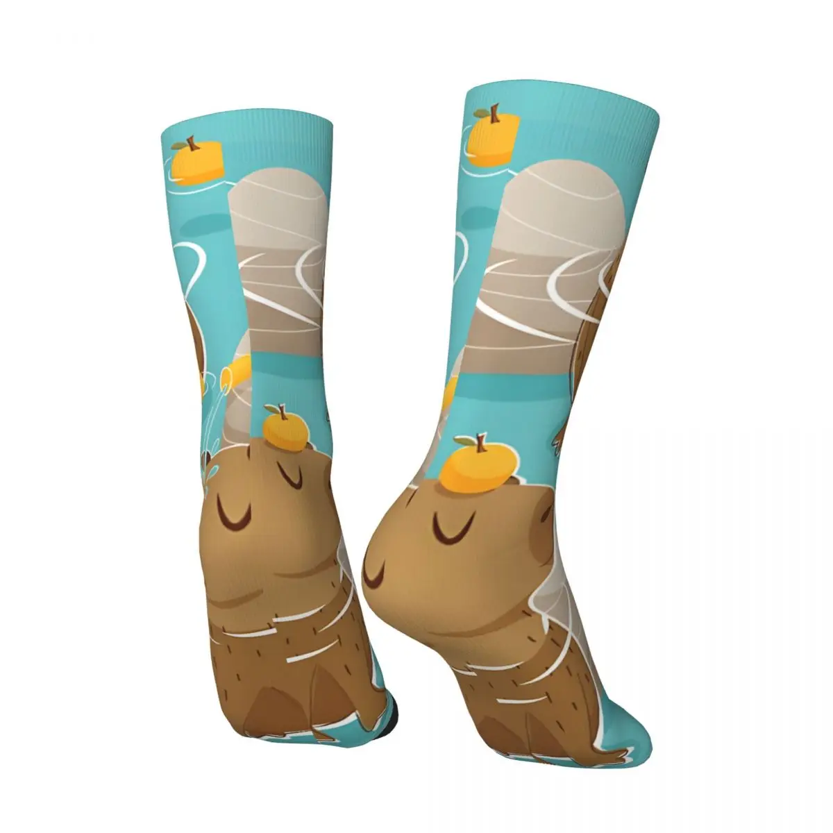 Chilling Capybara Men's Socks Vintage Harajuku Street Style Novelty Casual Crew Sock