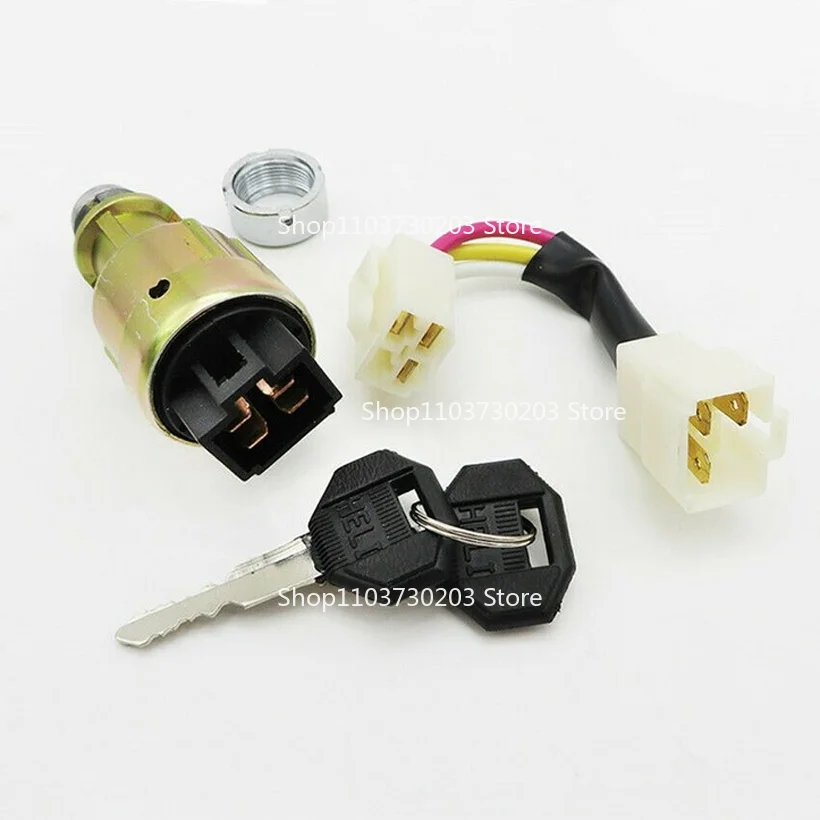 JK411 3 Wires Forklift Ignition Start Switch Original Replacement Part Suitable for Heli Long Gong 1-10T Forklift Accessories