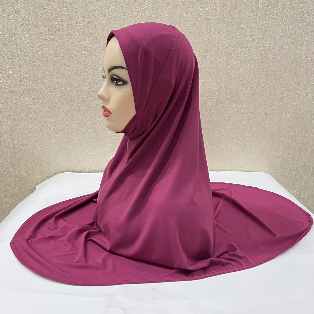 H124 Erwachsene, hochwertiger, großer muslimischer Hijab-Schal mit Kinnteil, islamisches Kopftuch, Hüte, Armia, zum Anziehen, Kopfbedeckung, Turban-Kappen – Detail 2