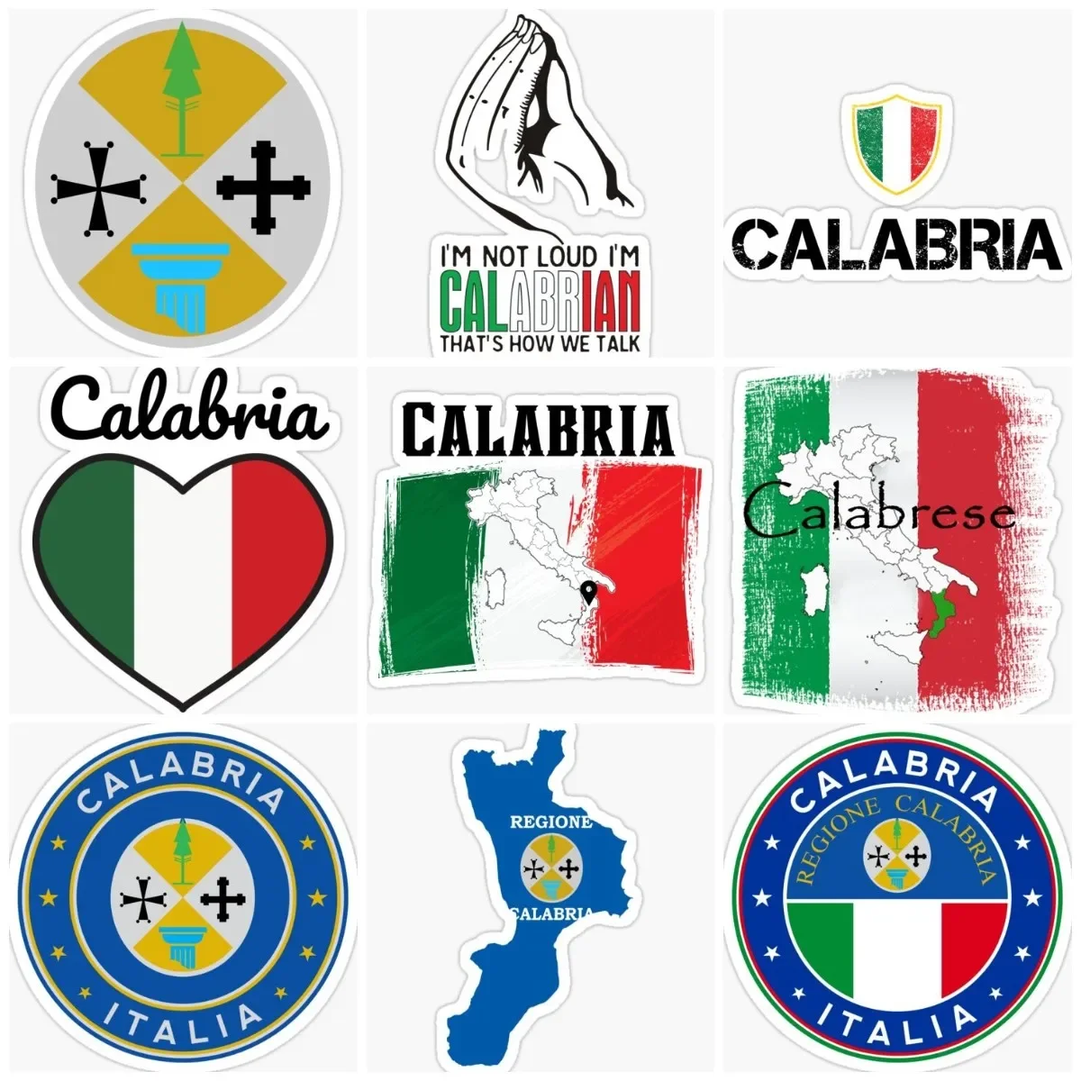 

Calabria Flag Map Emblem Creative Sticker for Motorcycle Bicycle Wall Door Car Truck Glass Helmet Window Decal Accessories