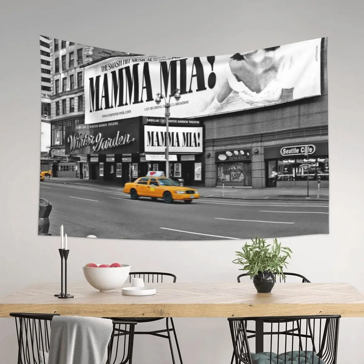 

NYC Yellow Cabs Mamma Mia Tapestry Room Decorations Aesthetics Mushroom Decoration Pictures Room Wall Funny Tapestry