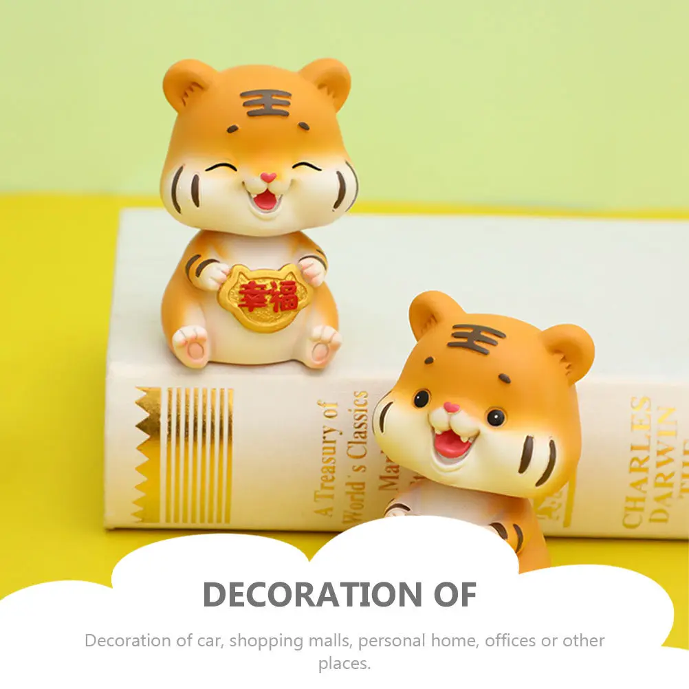 1Pcs Premium Resin Tiger Car Ornament Cute Fashionable Desktop Decor for Home Office Coffee Shop Bar Living Room Photography view 3