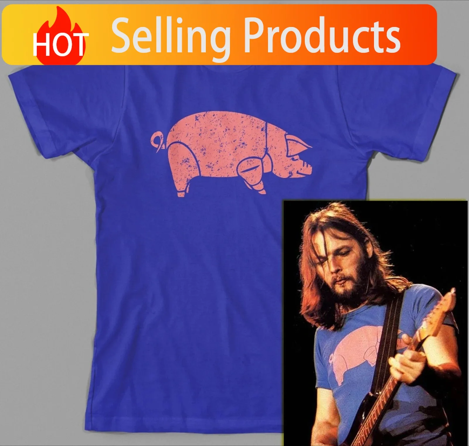 Retro Y2K Tops Pig Pink Floyd Animals T Shirt As Worn By 1977 The Wall Syd Barett High-end Luxury Is for Both Men and Women