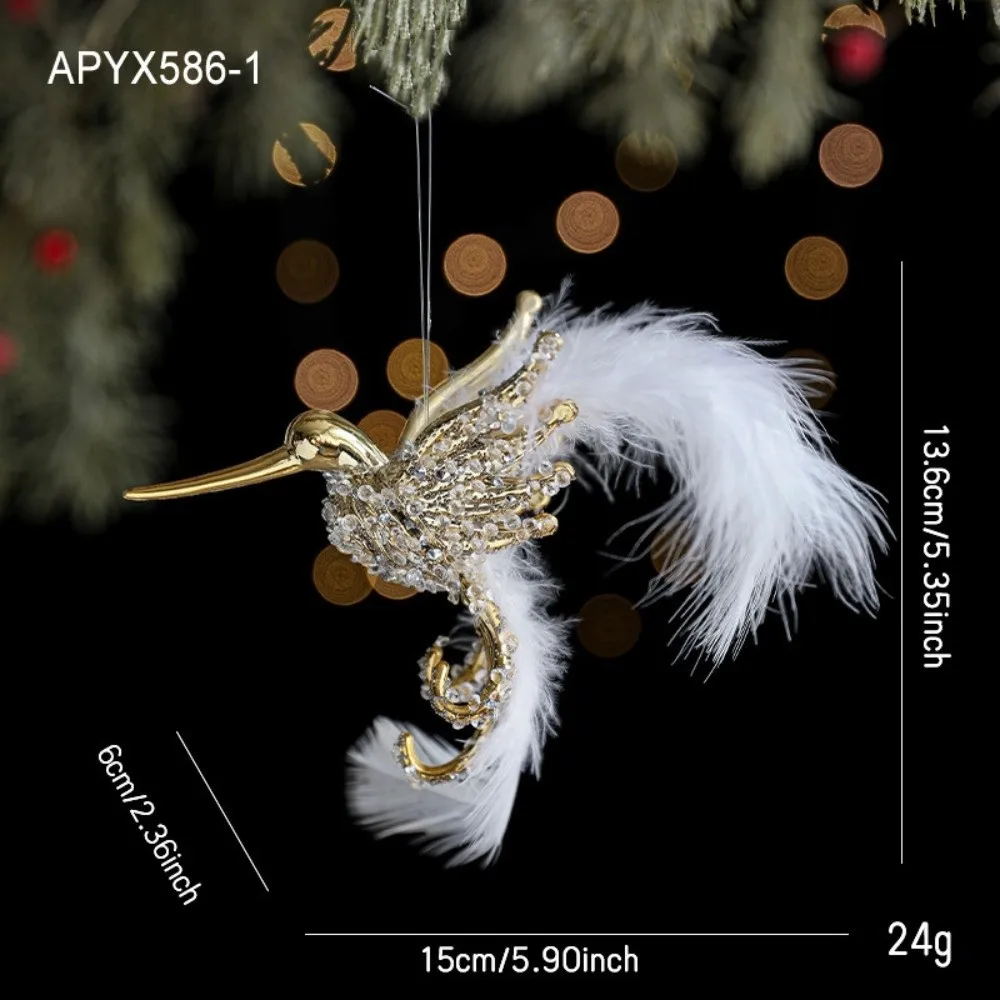 New Glitter Christmas Hummingbird Ornaments Realistic Simulate Faux Hummingbird Christmas Tree Decoration Holiday Season