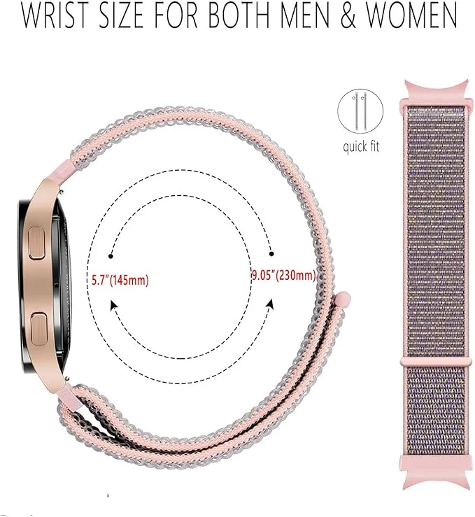 Nylonowy pasek No Gap do Samsung Galaxy Watch 7 6 5 4 40 mm 44 mm 5 Pro Band Bransoletka na rękę do zegarka 4/6 Classic 46 mm/47 mm Pasek