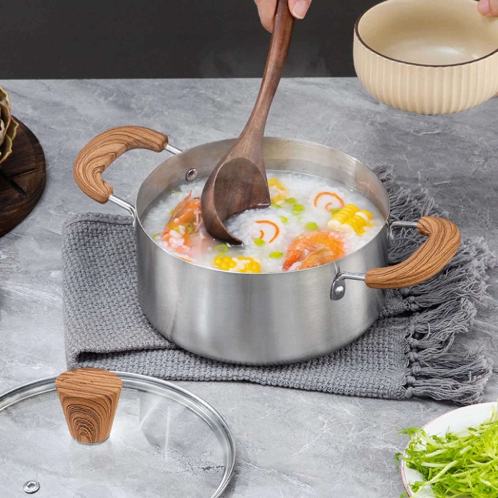 6 Buah Set Panci Sup dengan Pe - Home Cooking Meal ulasan dan harga