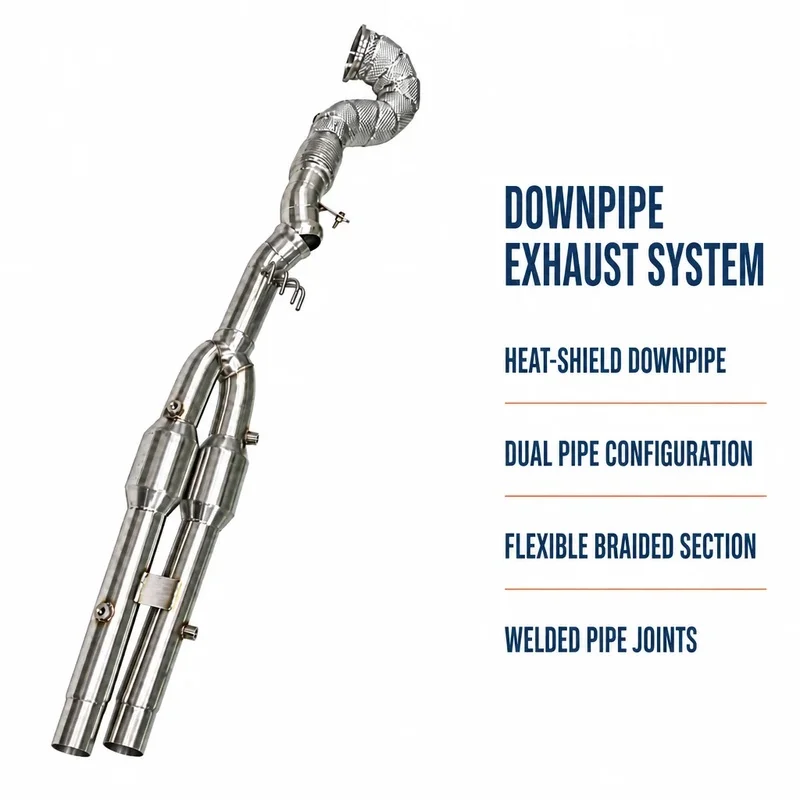 Insulated Exhaust Downpipe Catalytic Converter Front Pipe for Cupra Formentor VZ5 2.5 TFSI 2022-2024 High Flow Racing Upgrade