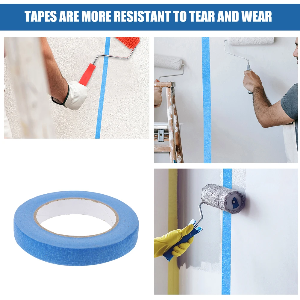 

6pcs Blue Painters Tape Wall DIY Crafts Masking Paper Art Paint Tape Excellent Effect Automotive Curve Adaptation Tear