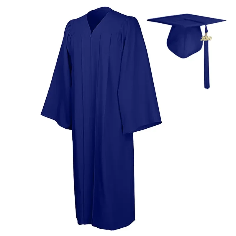 Vestido de graduación Unisex para estudiantes, conjunto con colgante y gorro, batas formales de escuela secundaria + conjunto de sombrero, ropa de soltero universitario, 2022