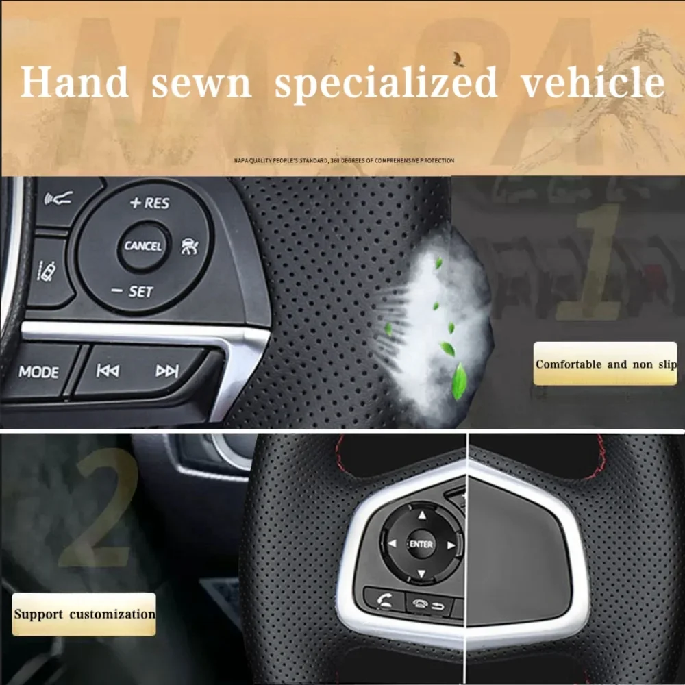 Custom Car Steering Wheel Braid Cover Hand Sewn Black Leather For VW Golf 4 MK4 1998-2004 Passat B5 1996-2005 Car Accessories