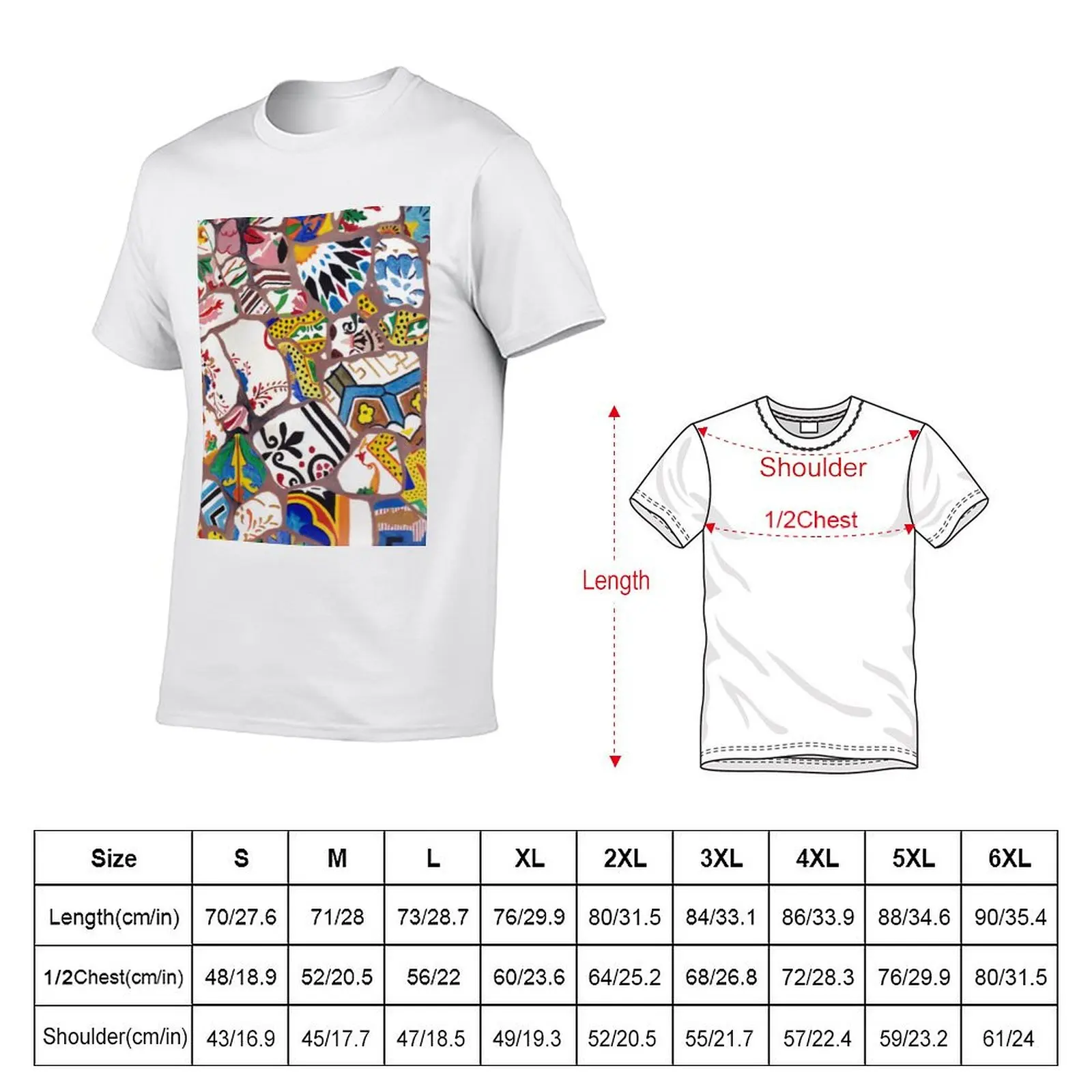 Gaudi tiles T-Shirt oversizeds clothes graphic t shirt vintage graphic tee shirt clothing for men