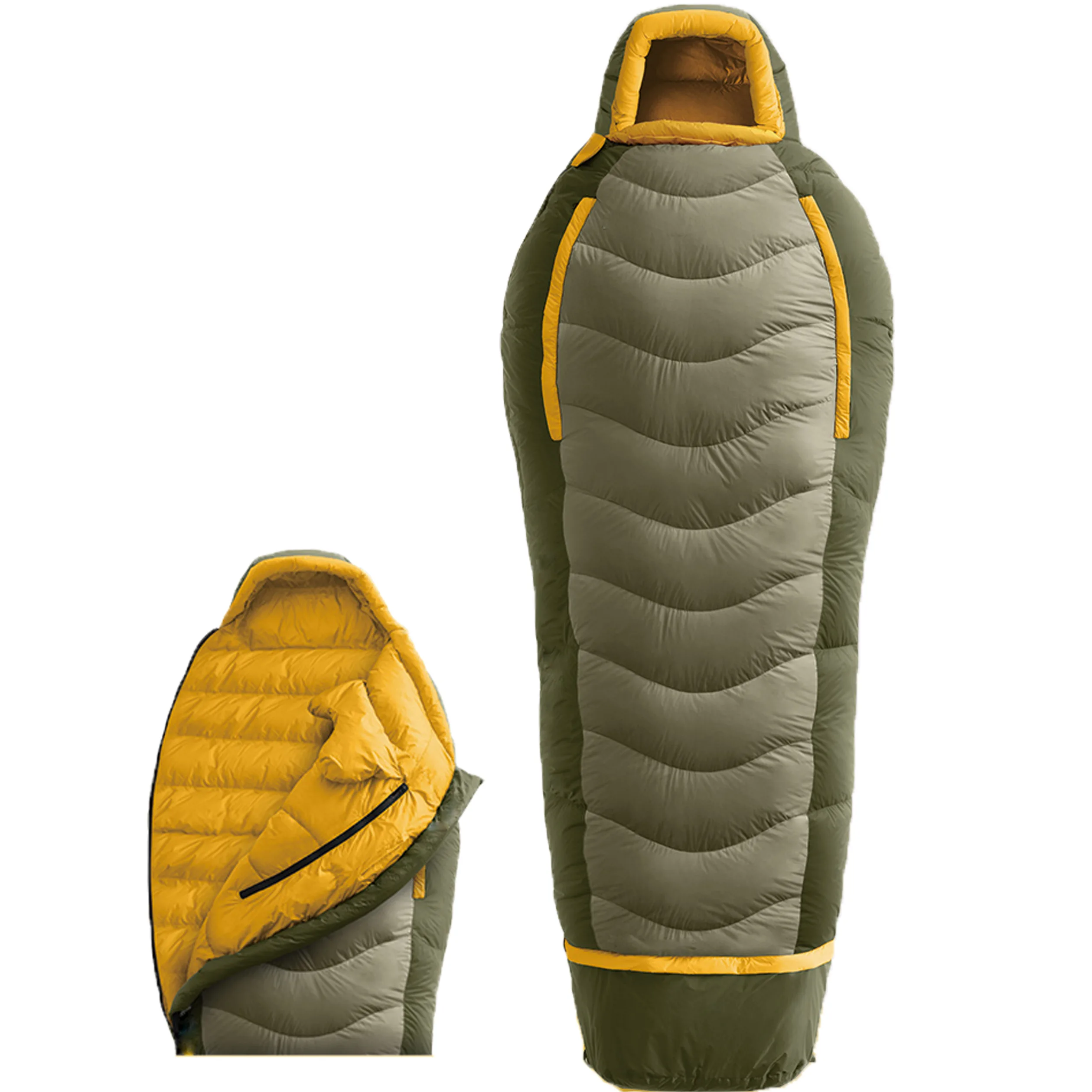 Lightweight Cold Weather Filled Nylon Fabric 20 Degree Warm Mummy Sleeping Bag for Adults Sports-Centered Camping Hiking