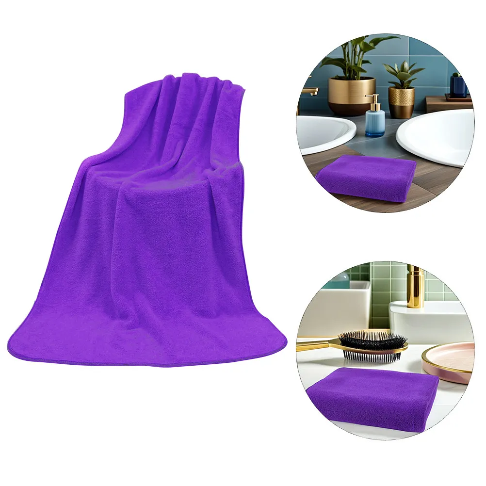 Microfiber Bath Towel 70x140cm Dark Purple Lightweight Quick Dry Soft Breathable Texture for Women Bath Beach Spa Swimming
