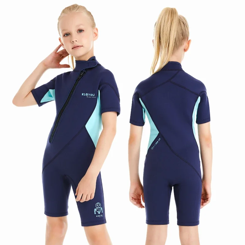 Kinder surfen Neopren anzug 2mm Neopren Shorty Tauchanzug für Jungen Scuba Thermal Bade bekleidung Mädchen dicken Badeanzug Kinder Neopren anzüge