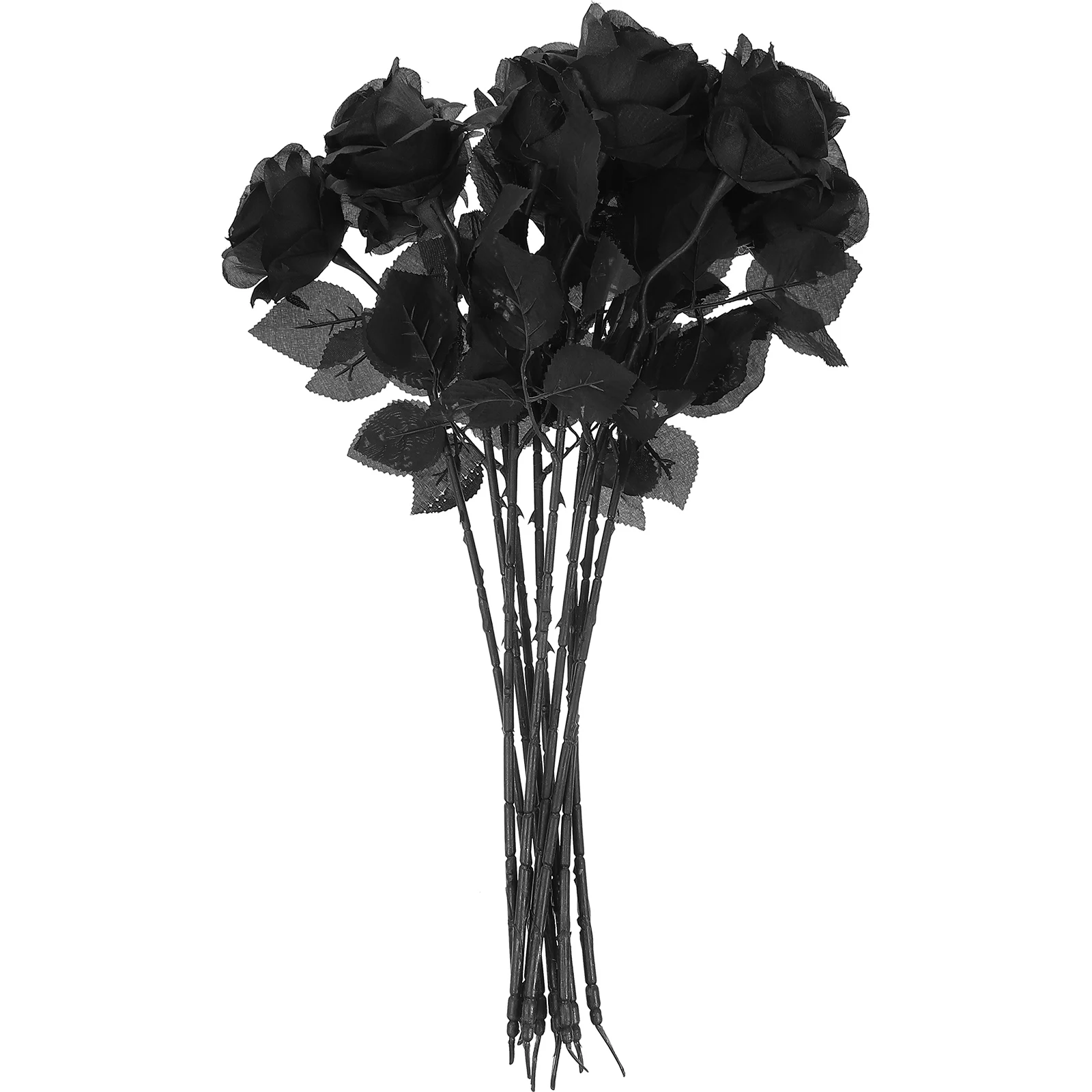 

10 Pcs Black Simulation Rose Artificial Flowers Decor Retro Dark Faux Roses Photo Prop Bedroom Office Coffee Shop Stage Party