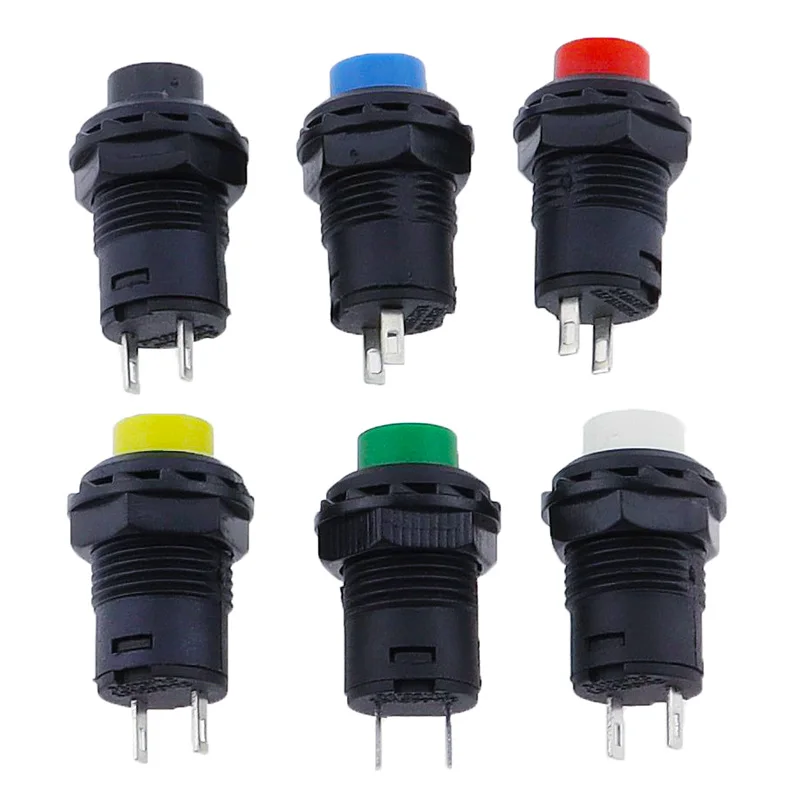 6pcs Self-Lock /Momentary Pushbutton Switches DS228 DS428 12mm OFF- ON Push Button Switch 3A /125VAC 1.5A/250VAC DS-228 DS-428