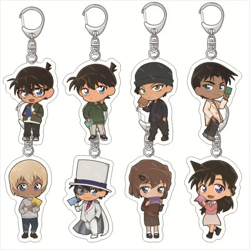 Japanese Anime Figure Kudou Shinichi Kuroba Kaito Letter type Keyring Transparent Acrylic Keychain Model Plate Christmas Gifts