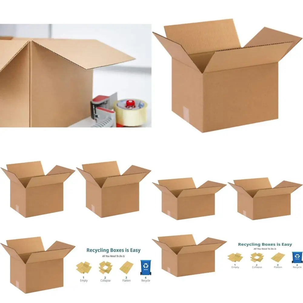 

50-Pack Large 12x10x8 Inch Corrugated Cardboard Boxes for Shipping, Packing, and Moving