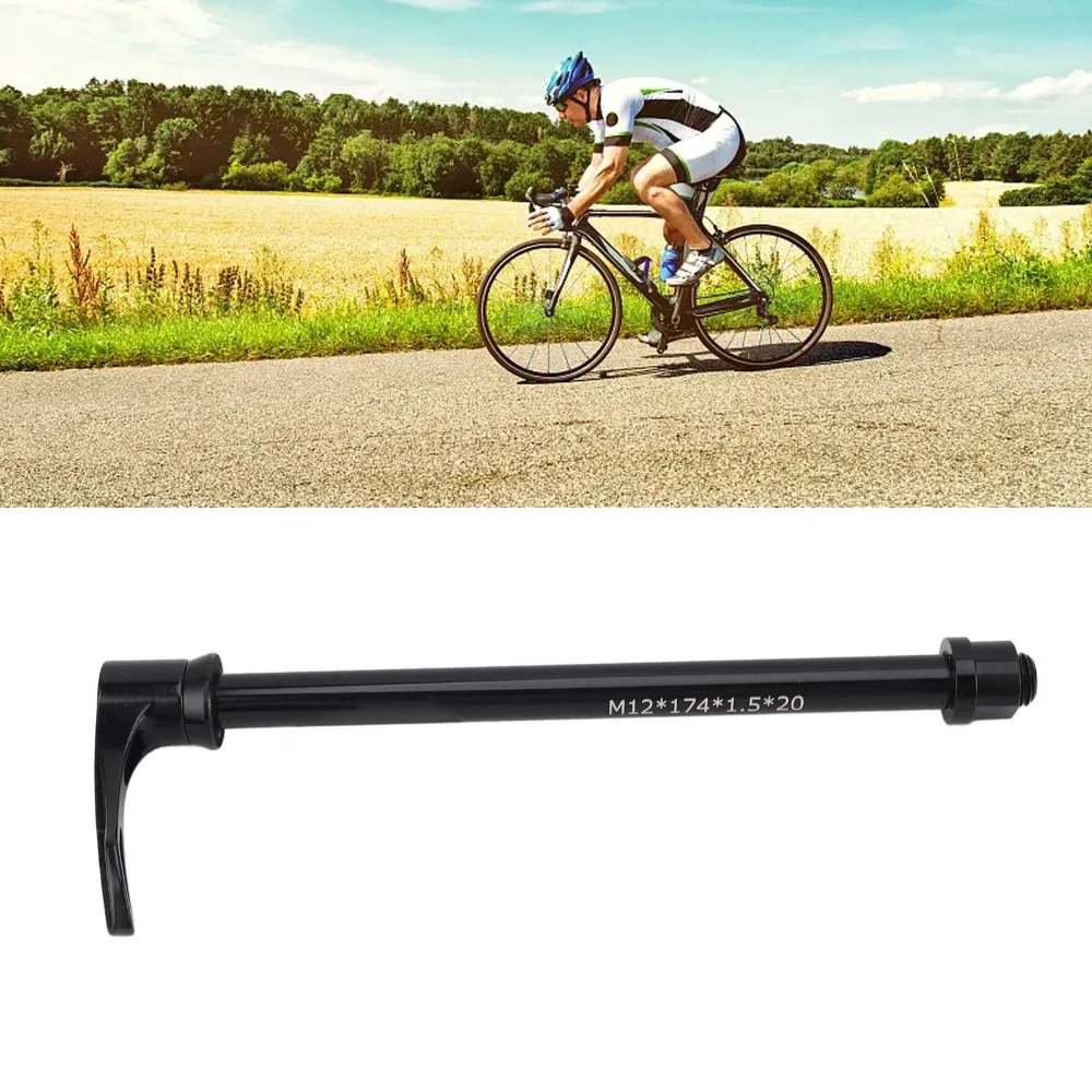 

Aluminum Alloy Bike Thru Axle 174mm Length with Adjustable Handle Quick Release Axle CNC Thread Pitch 1.5mm Thru Axle Adapter