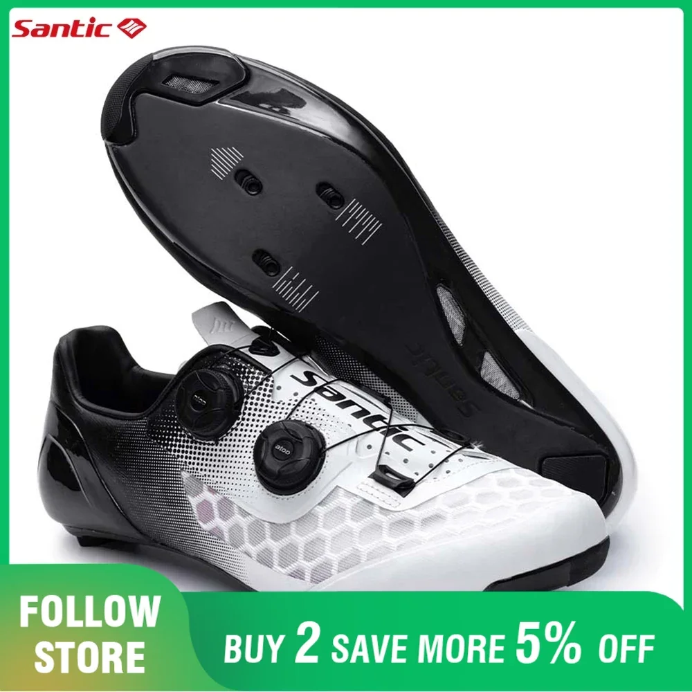 

Santic Мужская велосипедная обувь Твердость 14 подошв из углеродного волокна с автоматической блокировкой уличные велосипедные кроссовки Регулируемая профессиональная обувь для шоссейных гонок