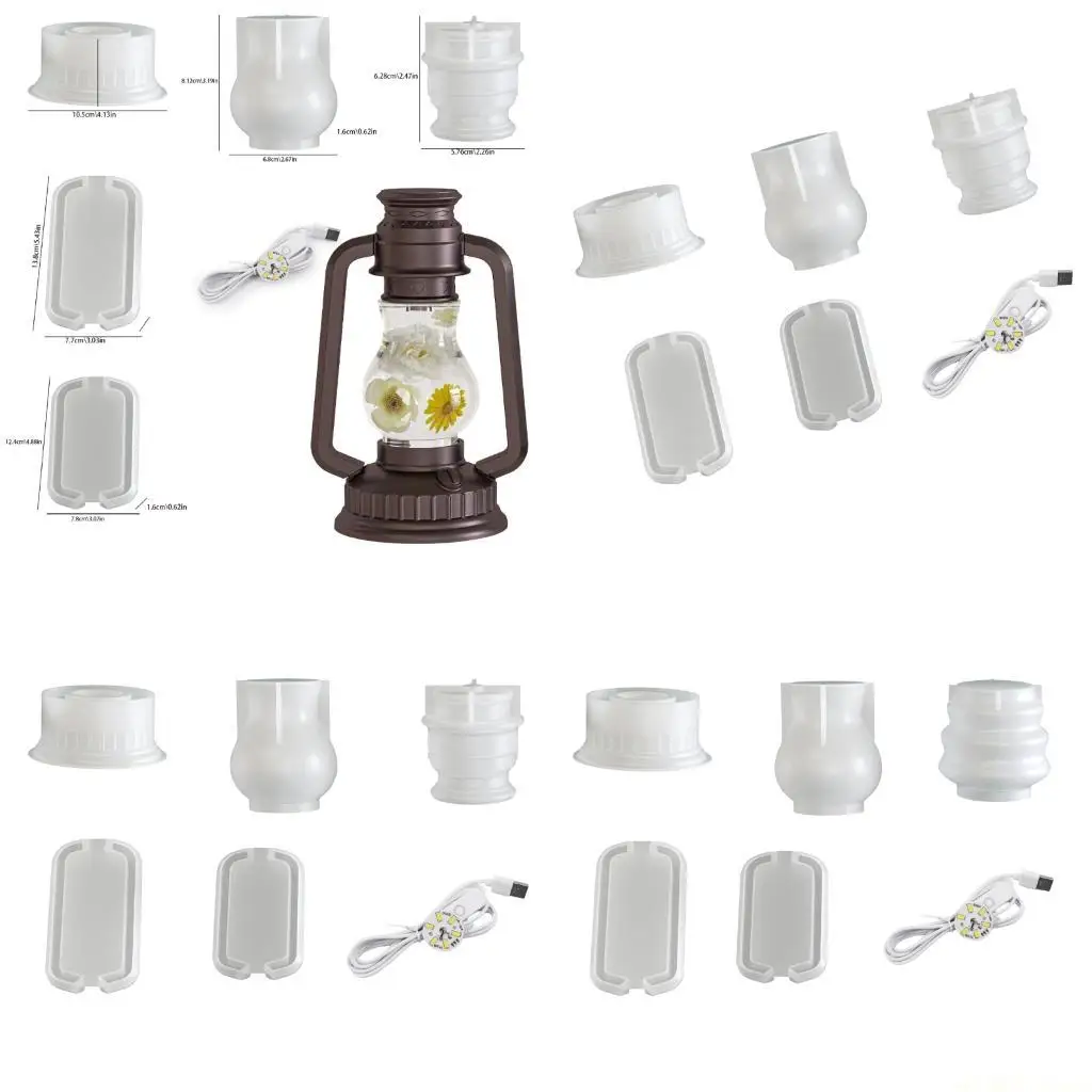 

D46E Набор силиконовых форм для рукоделия, полимерные лампы ручной работы, прикроватное освещение или освещение для кемпинга,