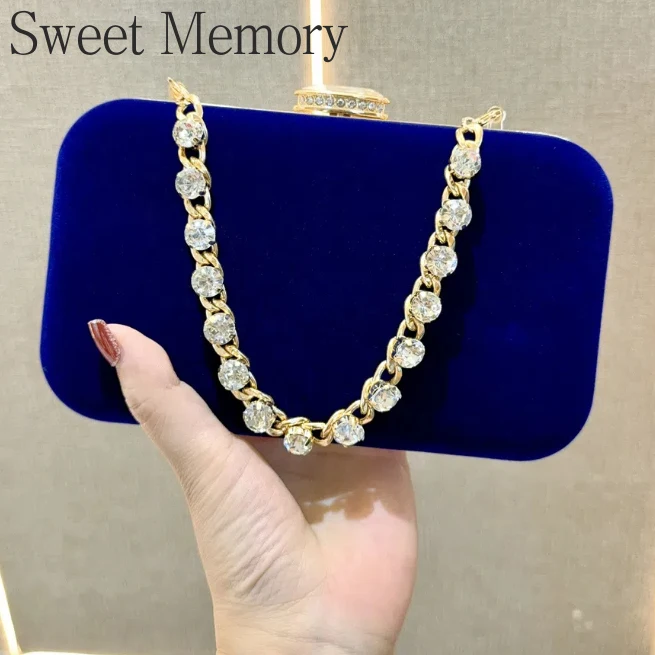 

J145 Women Bags 2025 Sweet Memory Evening Gown Handbag with Diamond Studded Velvet for Socialites, Paired with Cheongsam Bag