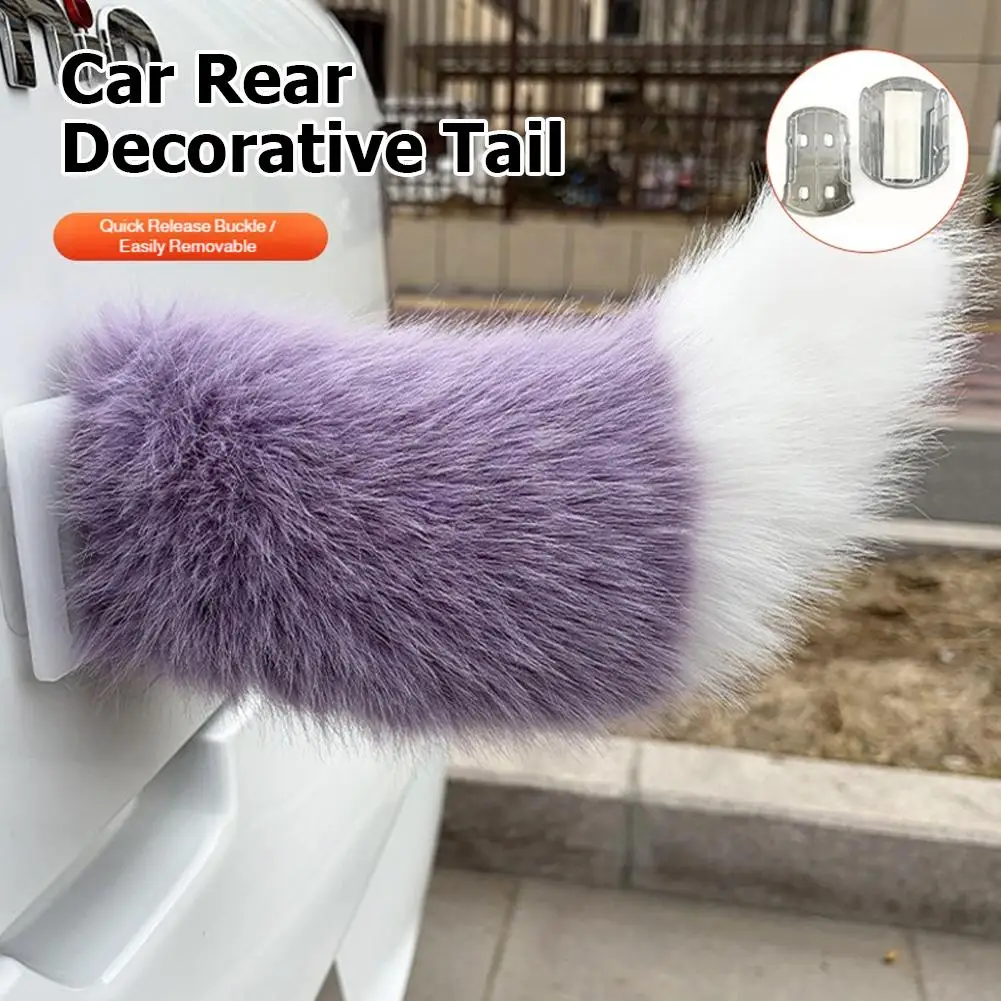 Cute Electric Wagging Plush Tail for Car Remote Control Electric Wagging Fox Tail for Scooter Plush Faux Fur Car Rear Decoration