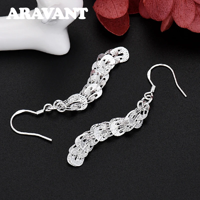 Picture 3: Aravant 925 Silver Long Drop Earrings For Women Fashion Jewelry