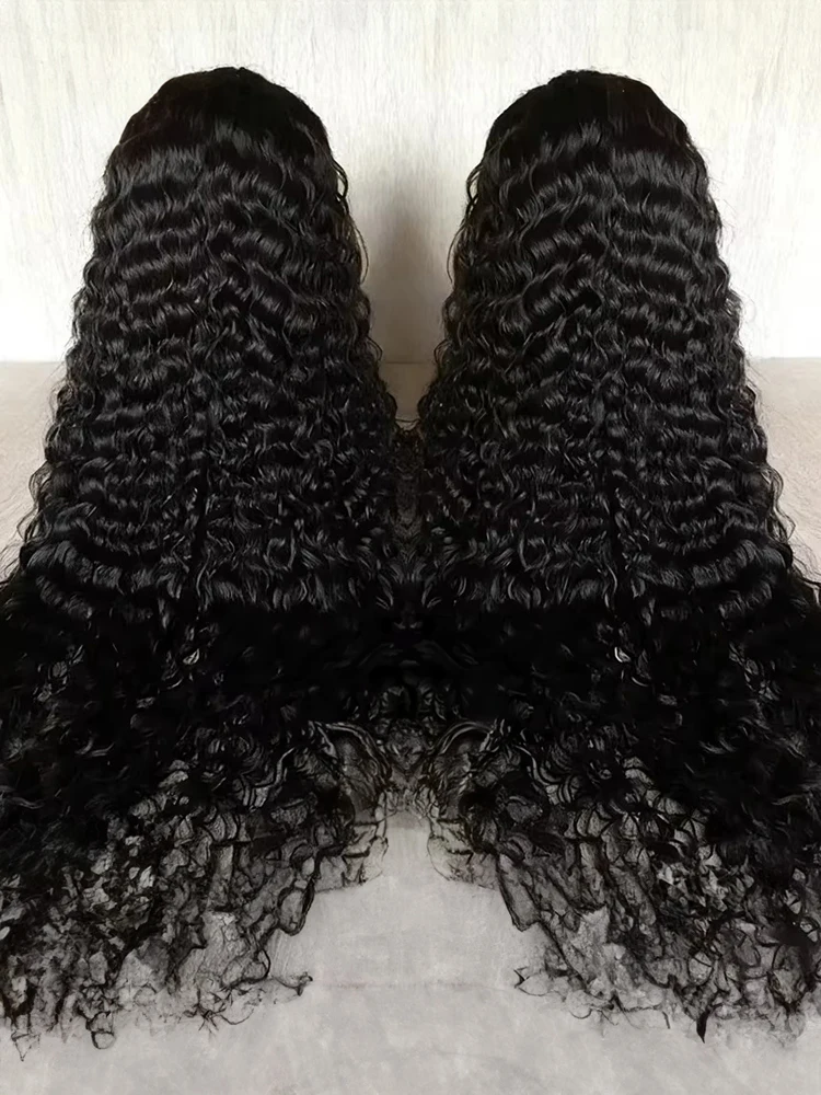 

40inch 13x6 Lace Frontal Wig Human Hair Water Wave 250 Density 360 HD Full Lace Frontal Wigs Pre Plucked Wet and Wavy Deep Curly