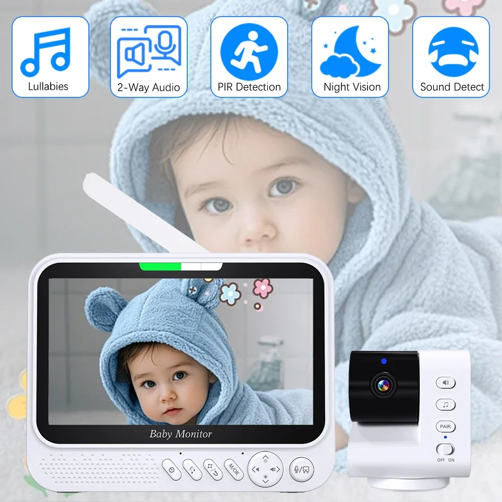 

4.3-Inch Baby Video Monitor 4x Zoom Motion/Sound Detection Wireless Kids Protection Surveillance Video Camera 5000mAh Battery