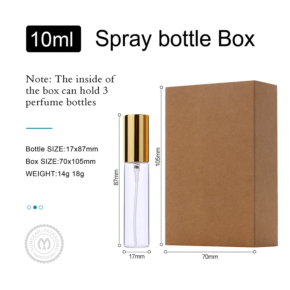 10ml 3-Bottle Box Portable Refillable Spray Bottle Empty Perfume Bottle Atomizer Aluminium Pump Parfum Cosmetic Gift Sample