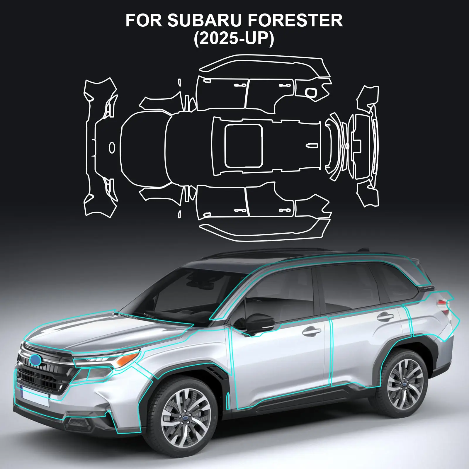 

For Subaru Forester 2025-UP TPU Paint Protection Film Self-Healing Clear Bra Pre-cut PPF Kit Car Body Anti-Scratch Resistant