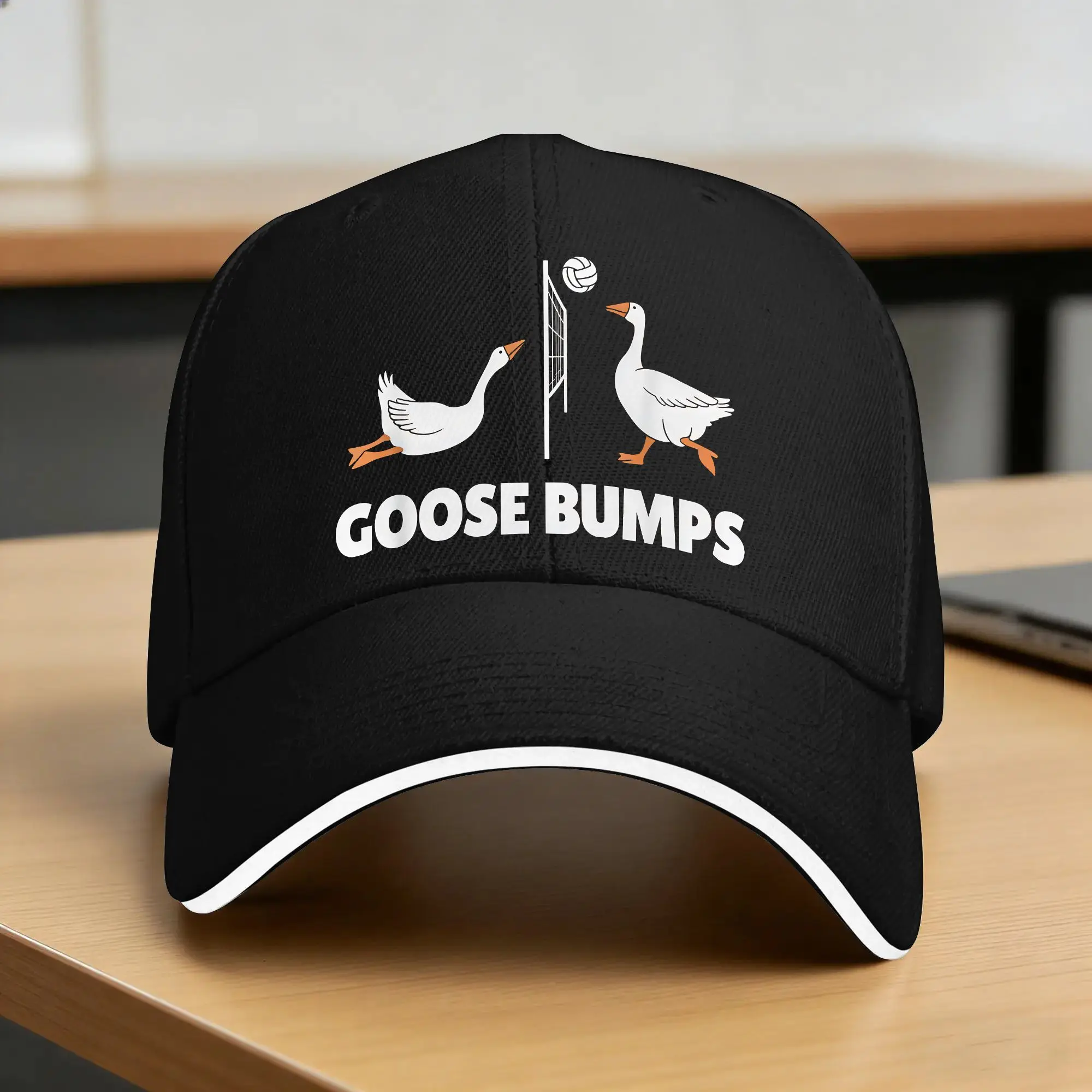 Summer Goose Bumps Volleyball Set Spike Funny Baseball Cap  Hunting Camping Streetwear Print Sun Trucker Hat Men Baseball Caps