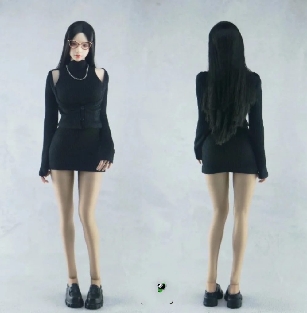 

1/ 6 High-neck sleeveless sweater dress V Neck clothes for 12'' PH TB Fit 12" Female TBLea Model clothes Fit Action figure toys