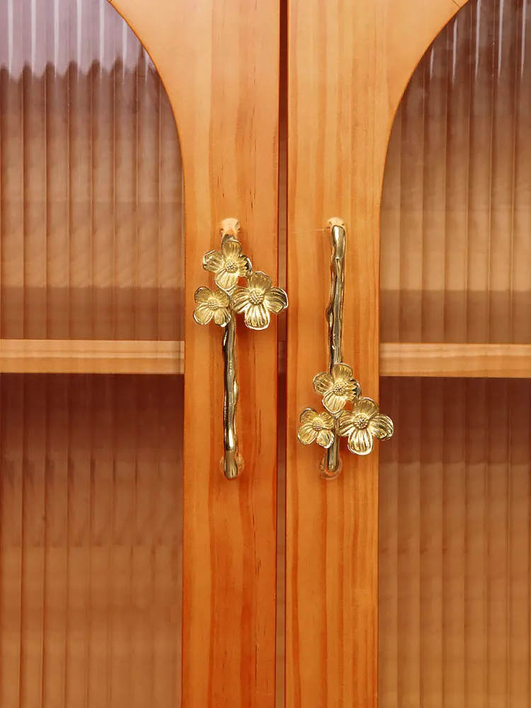 

French Vintage Cabinet Pulls Door Handle Solid Brass Cabinet Wardrobe Drawer Knobs Furniture Hardware Handles
