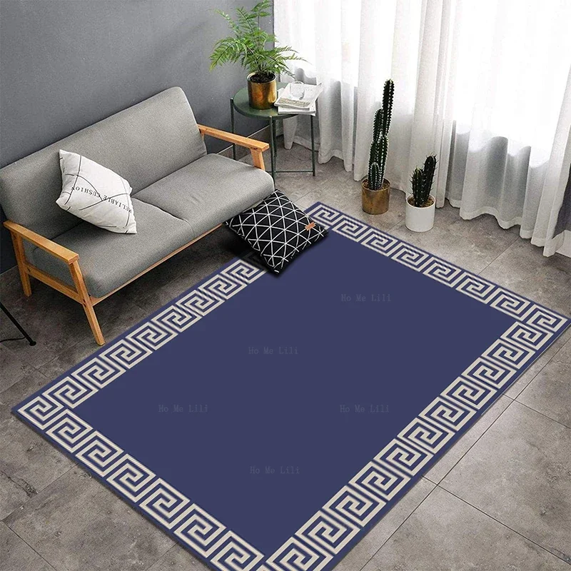 Border Creative Lace Carpet Southwestern Soul Kokopelli Dance Stripe Geometric Pattern Mosaic Flannel Floor Rugs By Ho Me Lili