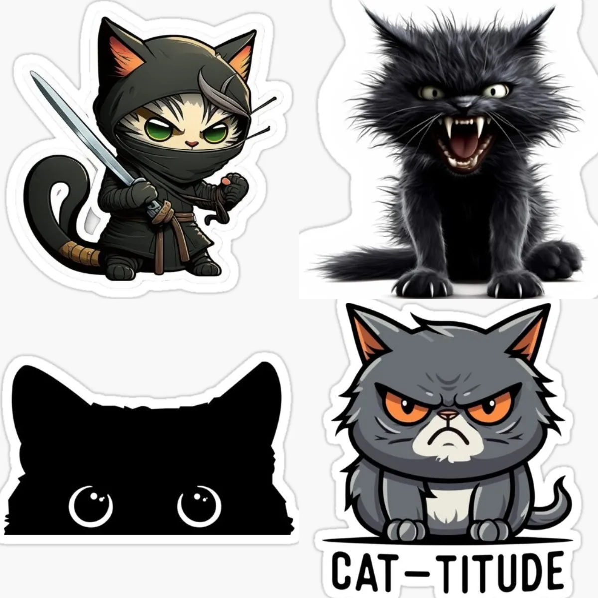 Angry Ginger Cat Vinyl Car Sticker Decal Pet Animal Lover Wildlife Laptop Anime Waterproof Decals Car Door Protector