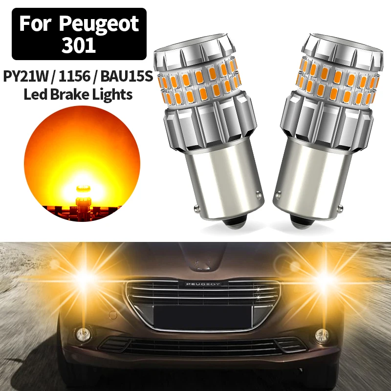 

2 шт. 1156 PY21W BAU15S оранжевый Canbus без гипервспышки для Peugeot 301 2012-2017 светодиодный указатель поворота Янтарные автомобильные лампы без ошибок 12 В